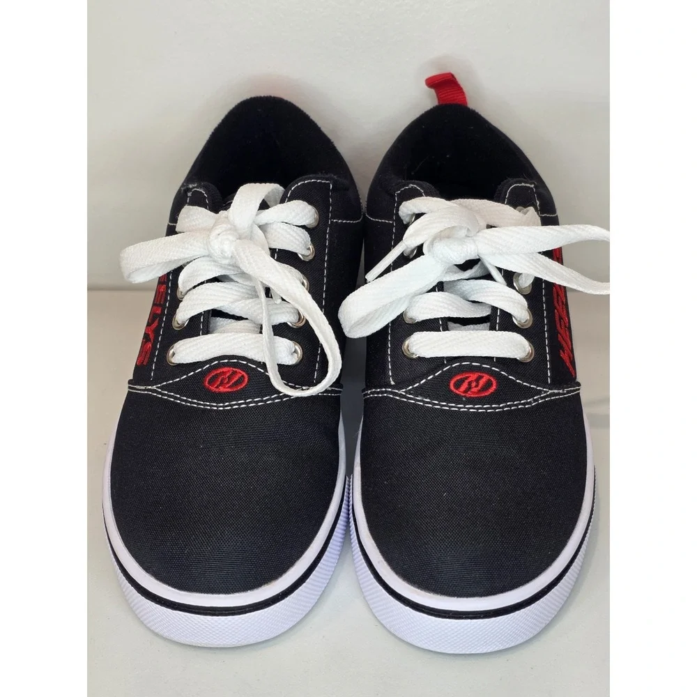Heelys Pro 20 Roller Shoes Youth 4 Black Red White w/ Wheels EU 35